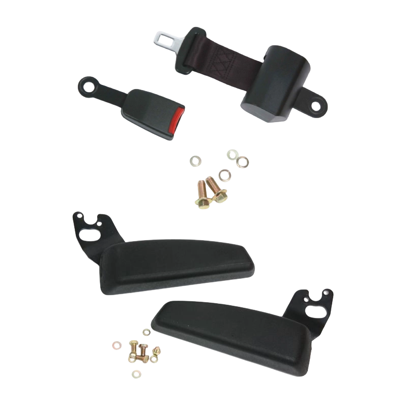 BF1-1 hållbart ergonomiskt certifierat gaffeltrucksäte för förbränningstruckar med svart vinyl